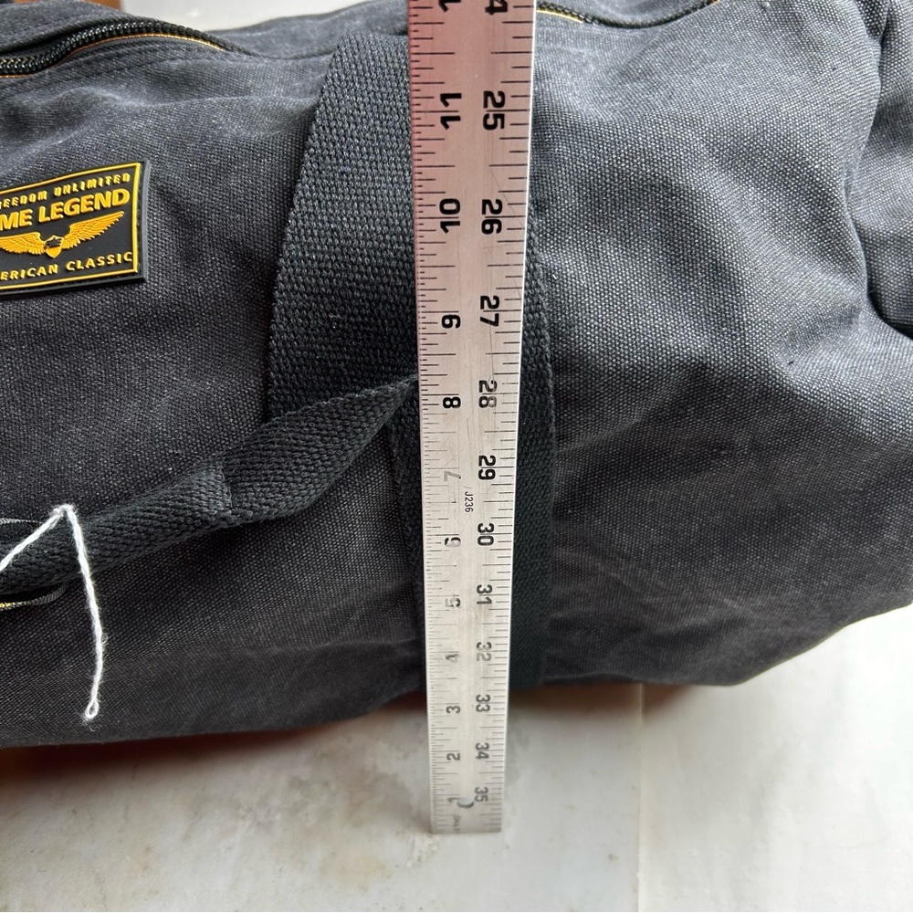 PME Legend Men's distressed Black Duffel Bag - Classic Travel Weekender - Picture 13 of 14